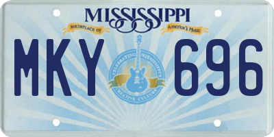 MS license plate MKY696