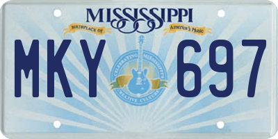 MS license plate MKY697