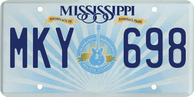 MS license plate MKY698