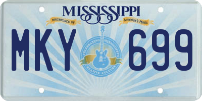 MS license plate MKY699