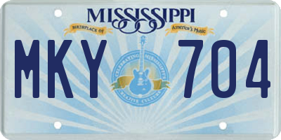 MS license plate MKY704