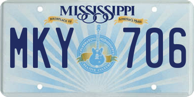 MS license plate MKY706