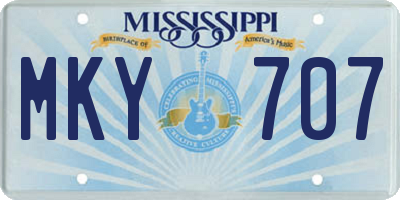 MS license plate MKY707