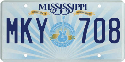 MS license plate MKY708