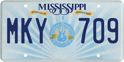 MS license plate MKY709
