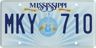 MS license plate MKY710