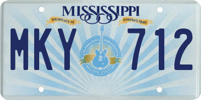 MS license plate MKY712