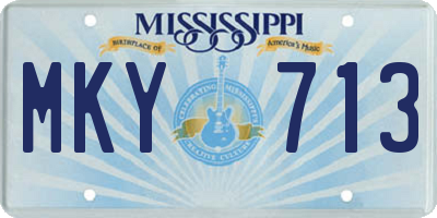 MS license plate MKY713
