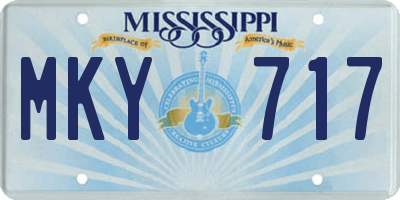 MS license plate MKY717