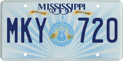 MS license plate MKY720