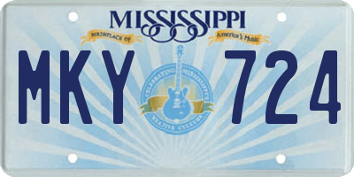 MS license plate MKY724