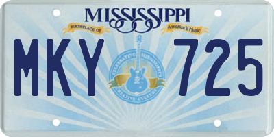 MS license plate MKY725