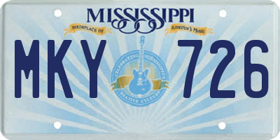 MS license plate MKY726