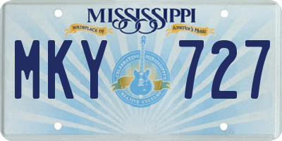 MS license plate MKY727