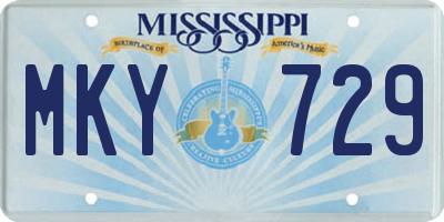 MS license plate MKY729