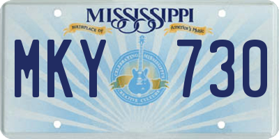 MS license plate MKY730
