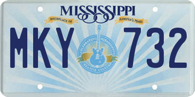 MS license plate MKY732