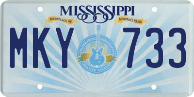 MS license plate MKY733