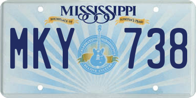MS license plate MKY738