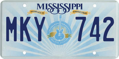 MS license plate MKY742