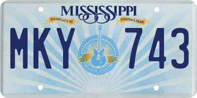 MS license plate MKY743