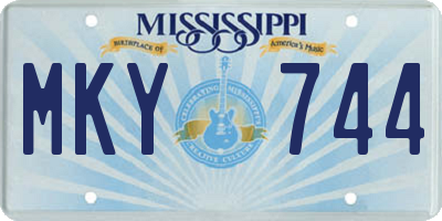 MS license plate MKY744