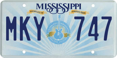 MS license plate MKY747
