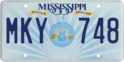 MS license plate MKY748