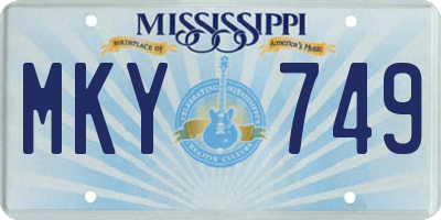 MS license plate MKY749