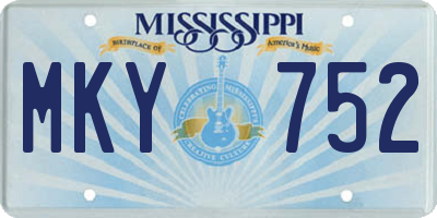 MS license plate MKY752