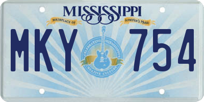 MS license plate MKY754