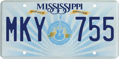 MS license plate MKY755