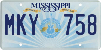 MS license plate MKY758