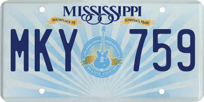 MS license plate MKY759