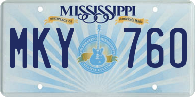MS license plate MKY760