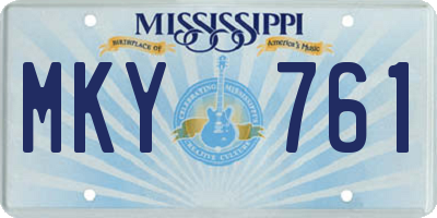 MS license plate MKY761