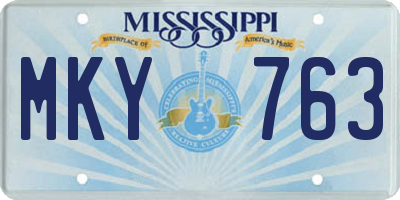 MS license plate MKY763