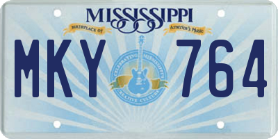 MS license plate MKY764
