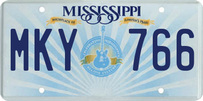 MS license plate MKY766