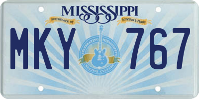 MS license plate MKY767
