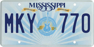 MS license plate MKY770