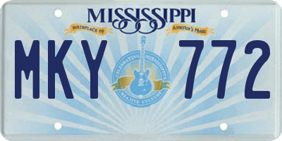MS license plate MKY772