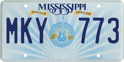 MS license plate MKY773