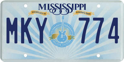 MS license plate MKY774