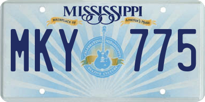 MS license plate MKY775