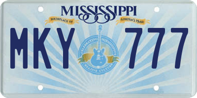 MS license plate MKY777