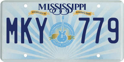 MS license plate MKY779