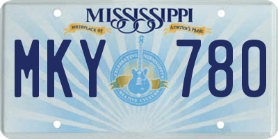 MS license plate MKY780