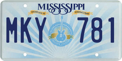 MS license plate MKY781