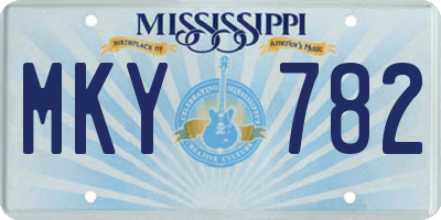 MS license plate MKY782